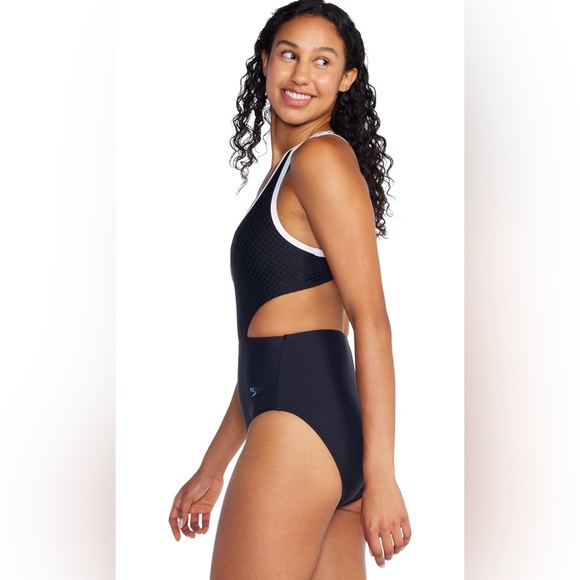 Speedo Women's Swimsuit One Piece Racerback Cut Out Swimwear Sz 8 women’s NEW - Picture 2 of 7